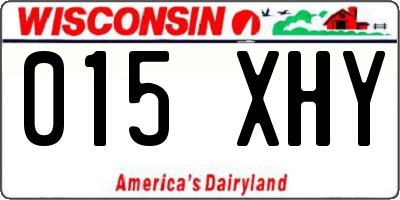 WI license plate 015XHY