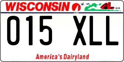 WI license plate 015XLL