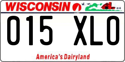 WI license plate 015XLO