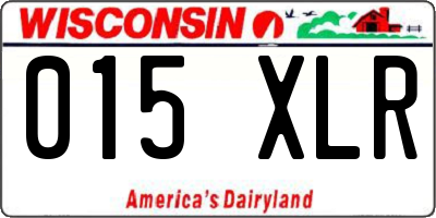 WI license plate 015XLR