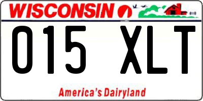WI license plate 015XLT