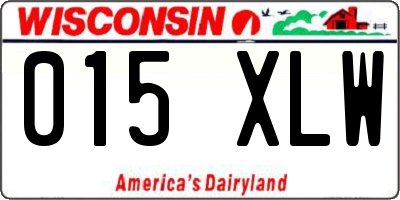 WI license plate 015XLW