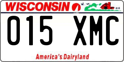 WI license plate 015XMC