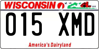 WI license plate 015XMD