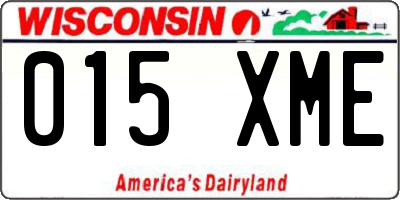 WI license plate 015XME