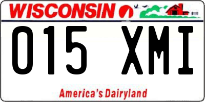 WI license plate 015XMI