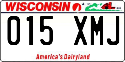 WI license plate 015XMJ