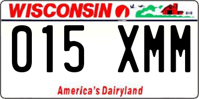 WI license plate 015XMM