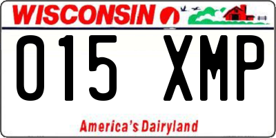WI license plate 015XMP
