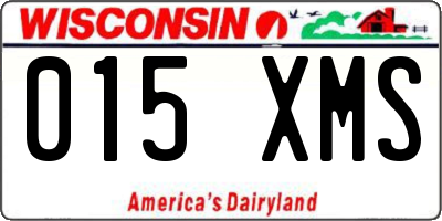 WI license plate 015XMS