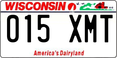 WI license plate 015XMT