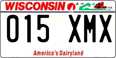 WI license plate 015XMX