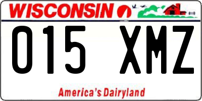 WI license plate 015XMZ