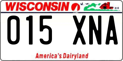 WI license plate 015XNA