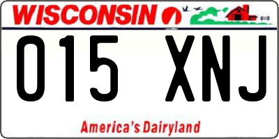 WI license plate 015XNJ