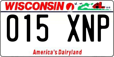 WI license plate 015XNP