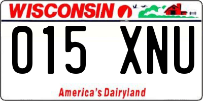 WI license plate 015XNU
