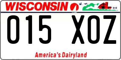 WI license plate 015XOZ
