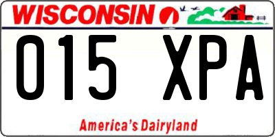 WI license plate 015XPA