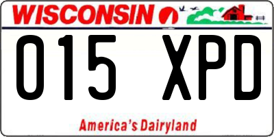 WI license plate 015XPD