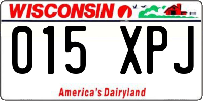 WI license plate 015XPJ