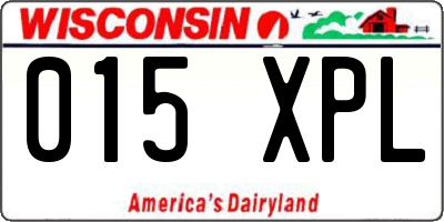 WI license plate 015XPL