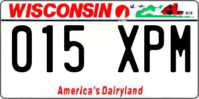 WI license plate 015XPM