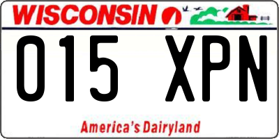 WI license plate 015XPN