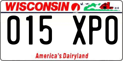 WI license plate 015XPO