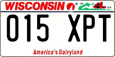 WI license plate 015XPT