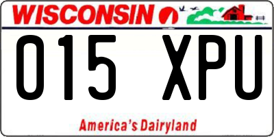 WI license plate 015XPU