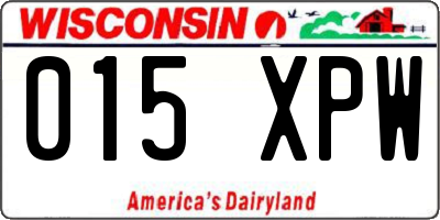 WI license plate 015XPW
