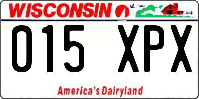 WI license plate 015XPX