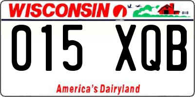 WI license plate 015XQB