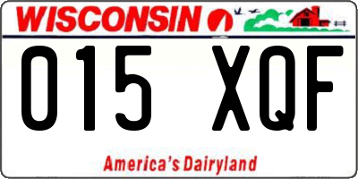 WI license plate 015XQF