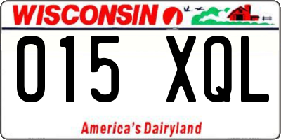 WI license plate 015XQL