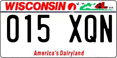 WI license plate 015XQN