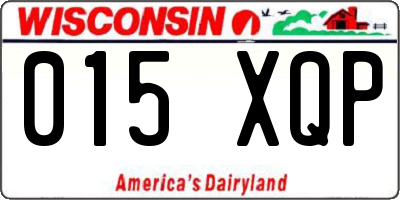 WI license plate 015XQP