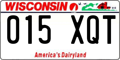WI license plate 015XQT