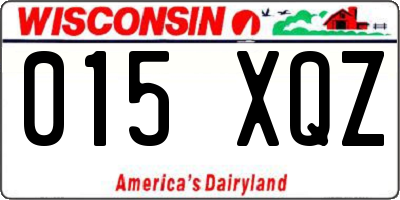 WI license plate 015XQZ
