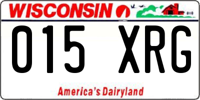 WI license plate 015XRG
