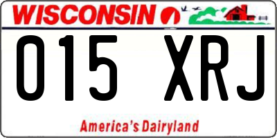WI license plate 015XRJ