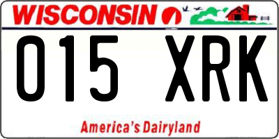 WI license plate 015XRK