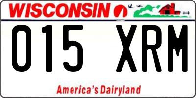 WI license plate 015XRM