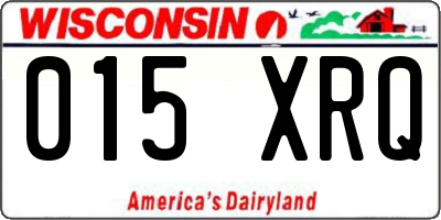 WI license plate 015XRQ