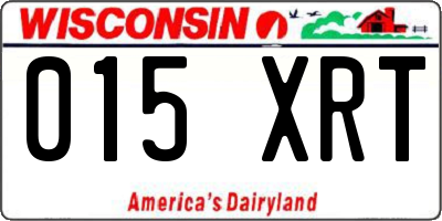 WI license plate 015XRT