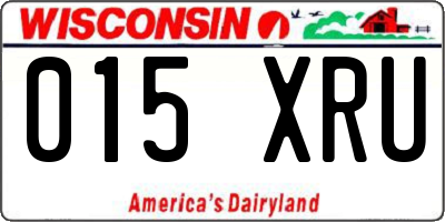 WI license plate 015XRU