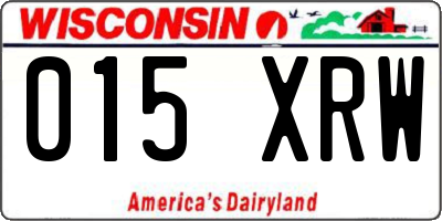 WI license plate 015XRW