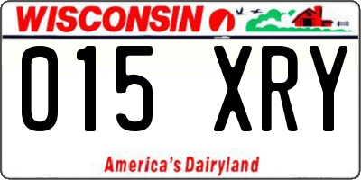 WI license plate 015XRY