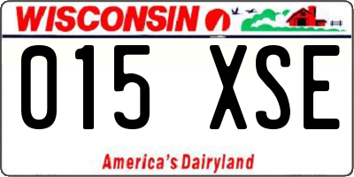 WI license plate 015XSE